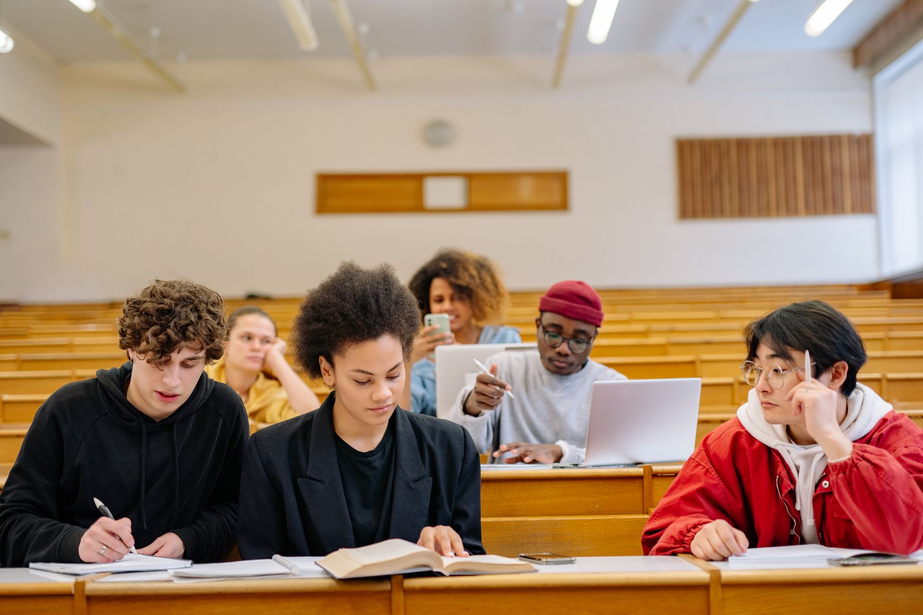students studying in the classroom